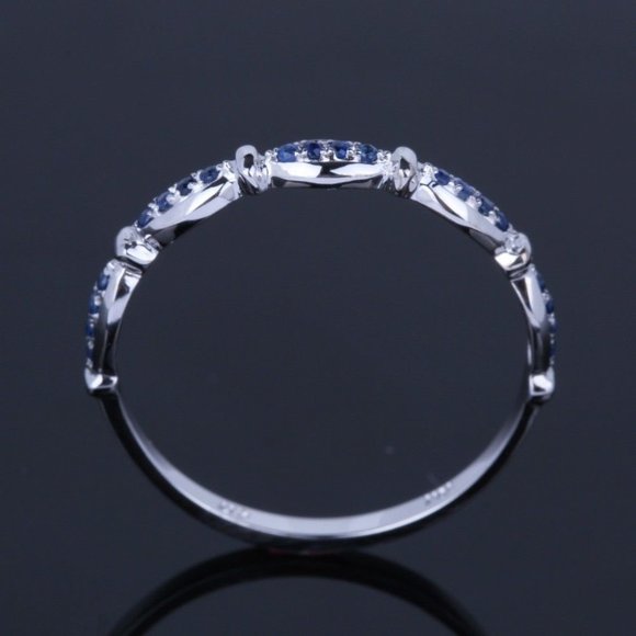 10KW Gold Sapphire Band Ring size 5.5 - Picture 7 of 8